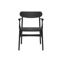 CH26 spisebordsstol, sortlakeret eg/sort