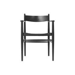 CH37 spisebordsstol, sortlakeret eg/sort