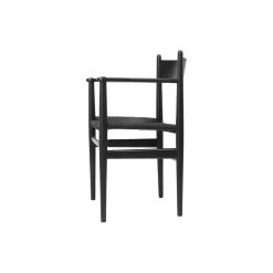 CH37 spisebordsstol, sortlakeret eg/sort