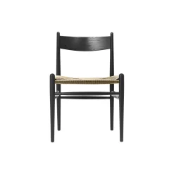 CH36 spisebordsstol, sortlakeret eg/natur