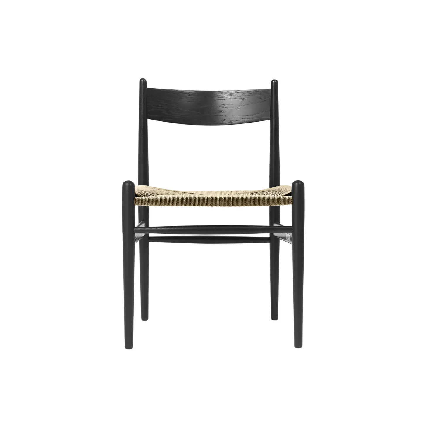 CH36 spisebordsstol, sortlakeret eg/natur