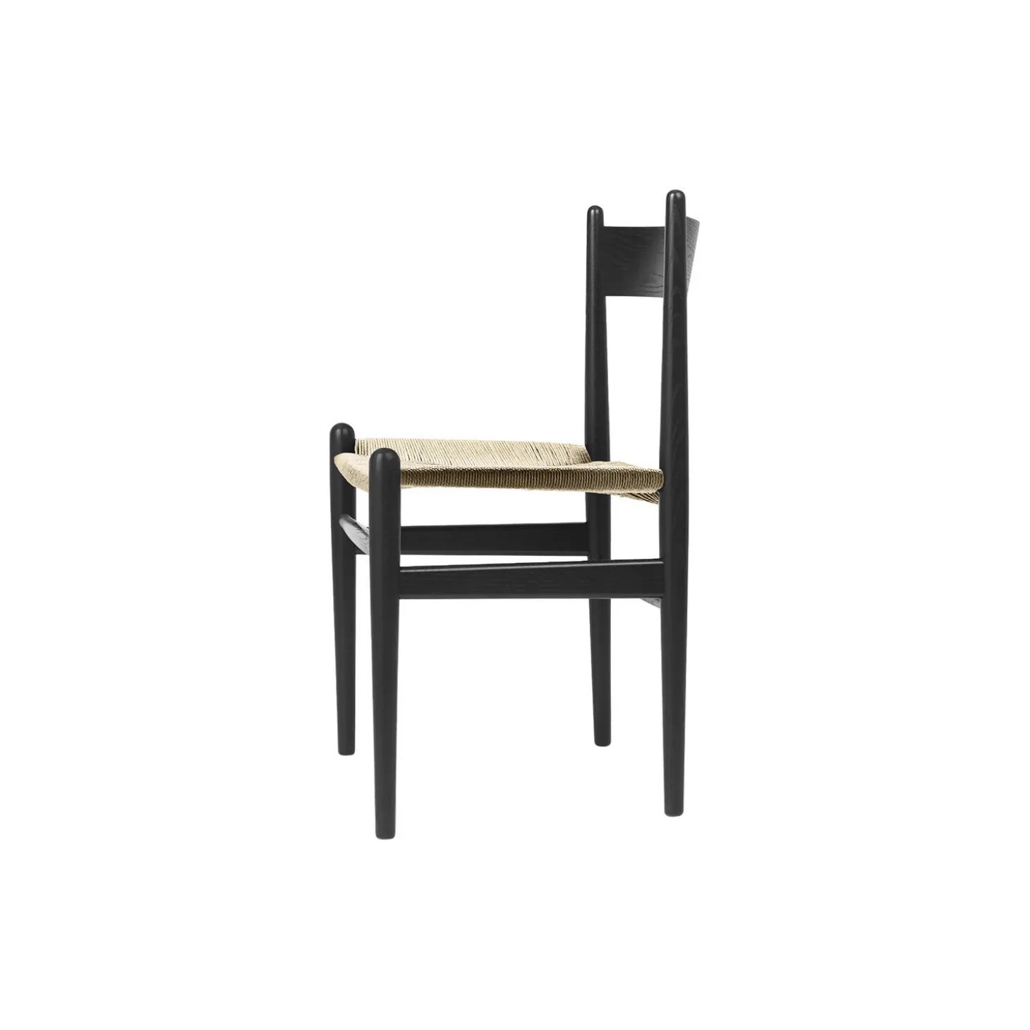 CH36 spisebordsstol, sortlakeret eg/natur