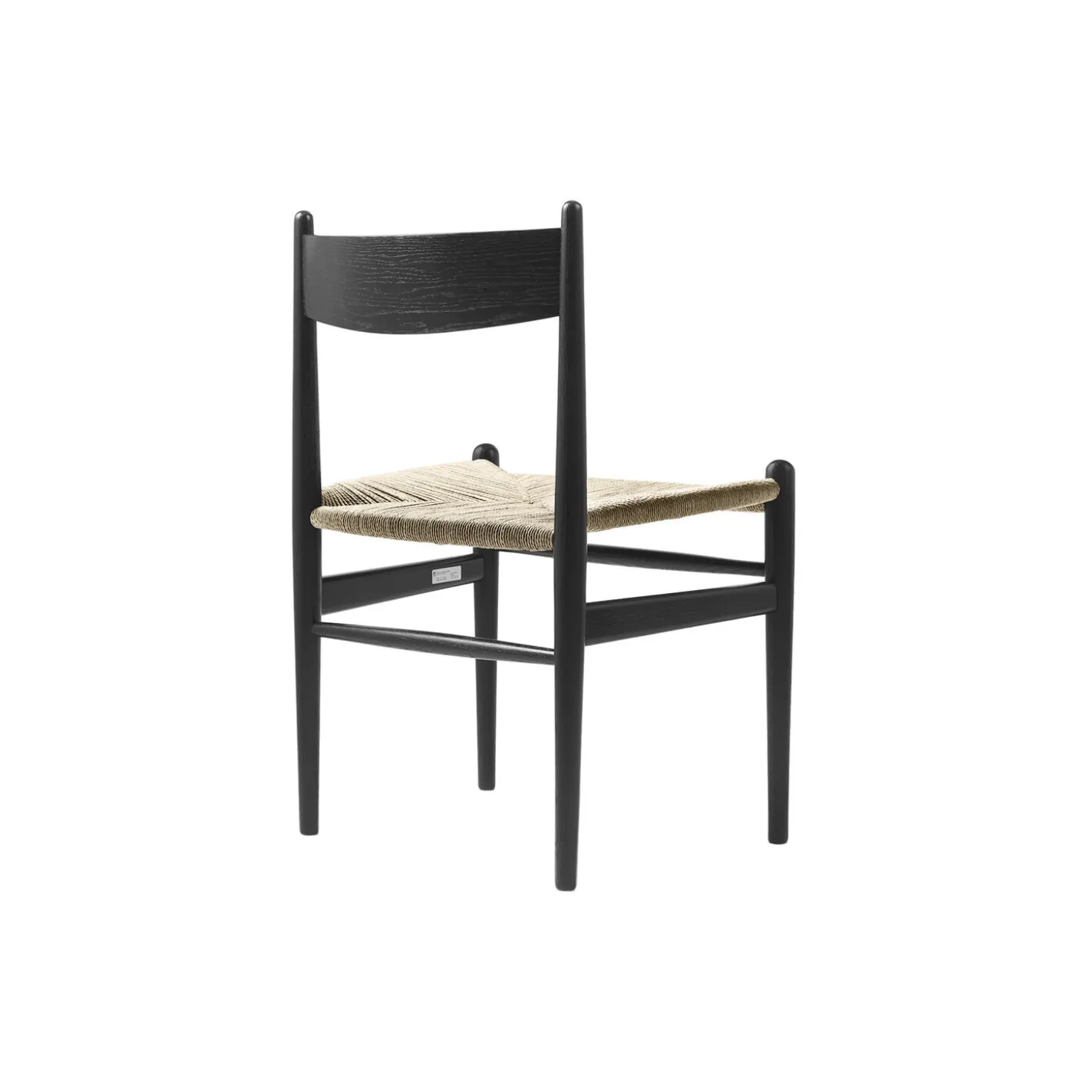 CH36 spisebordsstol, sortlakeret eg/natur