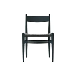 CH36 spisebordsstol, sortlakeret eg/sort