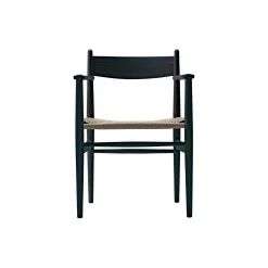 CH37 spisebordsstol, sortlakeret eg/natur