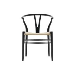 CH24 Y-stolen spisebordsstol, sortlakeret eg/natur