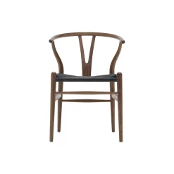 CH24 Y-stolen spisebordsstol, olieret valnød/sort