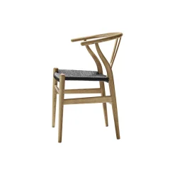 CH24 Y-stolen spisebordsstol, olieret eg/sort