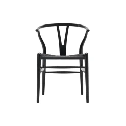 CH24 Y-stolen spisebordsstol, sortlakeret eg/sort