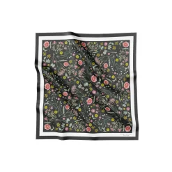 Charcoal Garden Silketørklæde