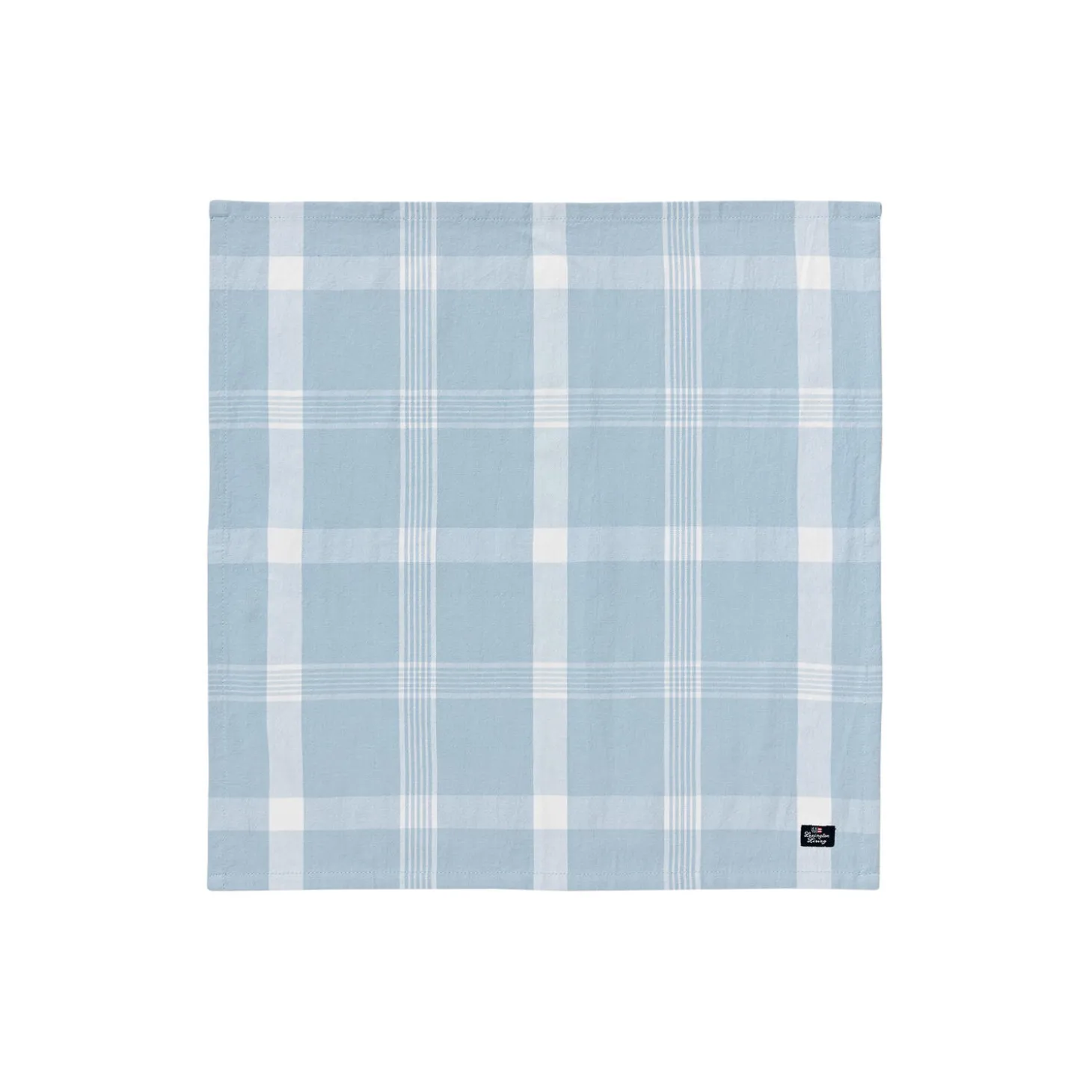 Checked Recycled Cotton Oxford Napkin, blue/white