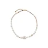 Chunky Glamour Pearl Necklace White & Rose, gold