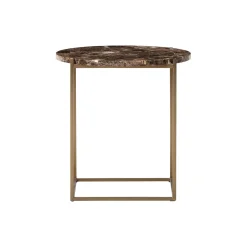 Circle Side Table, brown/brass