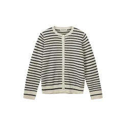 CisseSW Stripe Cardigan, black off white