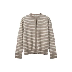 CisseSW Stripe Cardigan, light brown striped