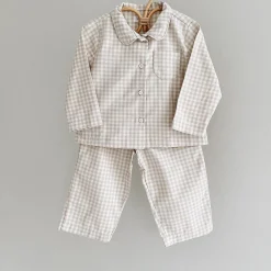 Classic Pyjamas, beige gingham