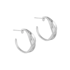 Cleo round øreringe, sølvbelagt