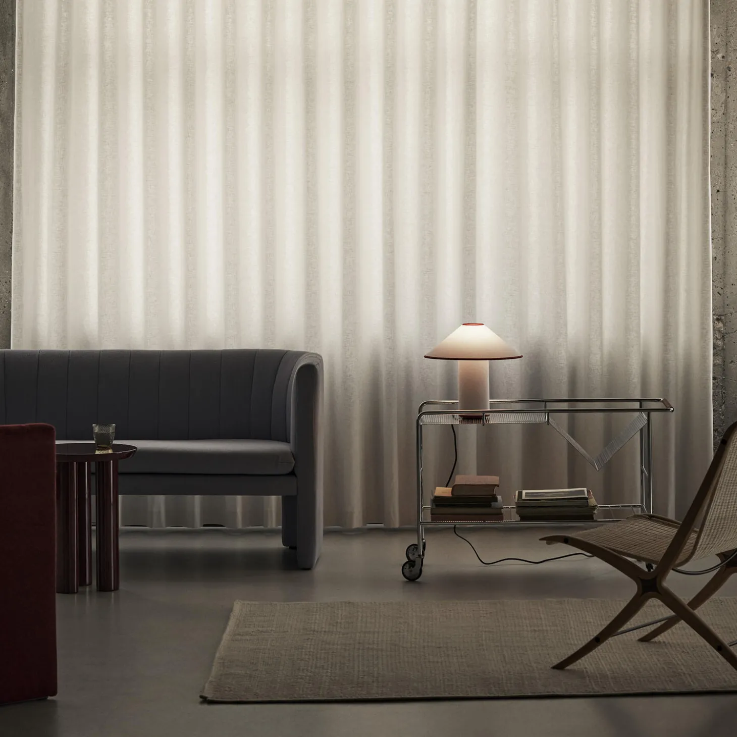 Colette ATD6 Table Lamp, white/merlot