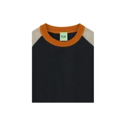 Colour Block Blouse, dark navy