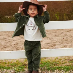 Corduroy Pant w. Adj. Waist, dark green