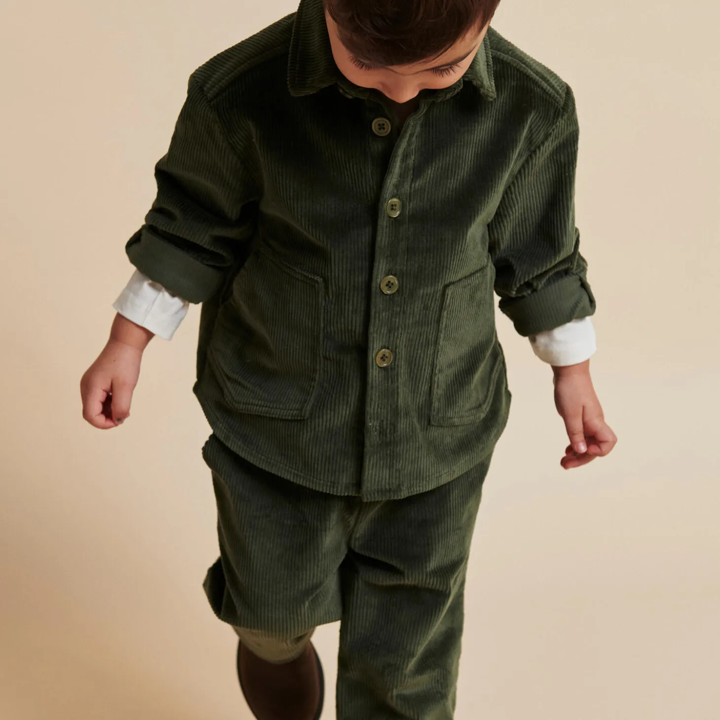 Corduroy Pant w. Adj. Waist, dark green