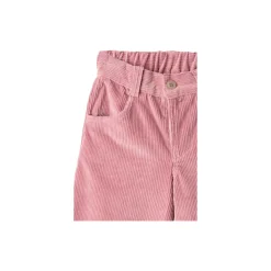 Corduroy Pant w. Wide Leg & Embroirdey, rose comb.