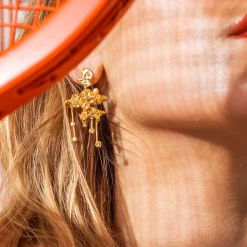 COSMIC CASCADE ØRERINGE, forgyldt