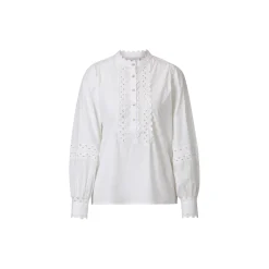 Cotton Blouse With Ruffles, white