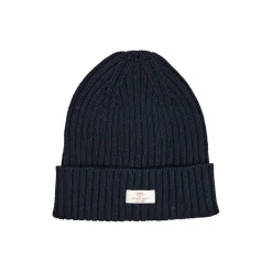 Cotton Knitted Classic Beanie, navy