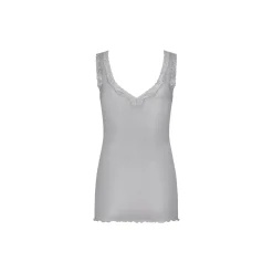 Cotton Lacey Top, grey