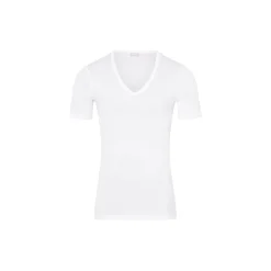 Cotton Pure SS Shirt V-Neck, white