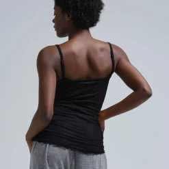 Cotton Spaghetti Top, black