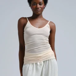 Cotton Spaghetti Top, rosie beige