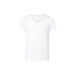 Cotton Superior SS Shirt V-Neck, white