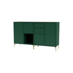 COUPLE bred skænk med ben i messing, 136 pine