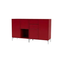 COUPLE bred skænk med ben i krom, 165 beetroot