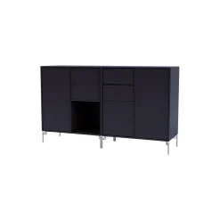 COUPLE bred skænk med ben i krom, 147 shadow