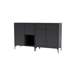 COUPLE bred skænk med ben i krom, 04 anthracite