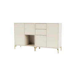 COUPLE bred skænk med ben i messing, 158 oat