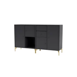 COUPLE bred skænk med ben i messing, 04 anthracite