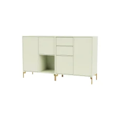 COUPLE bred skænk med ben i messing, 140 pomelo