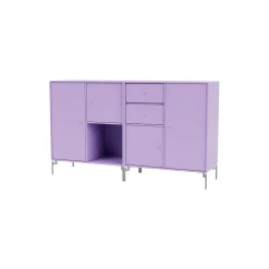 COUPLE bred skænk med ben i krom, 164 iris