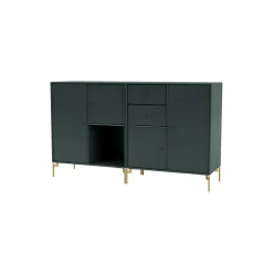 COUPLE bred skænk med ben i messing, 163 black jade