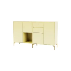 COUPLE bred skænk med ben i messing, 159 camomile