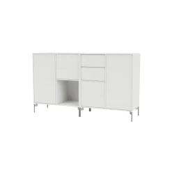 COUPLE bred skænk med ben i krom, 01 white