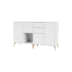 COUPLE bred skænk med ben i messing, 38 snow