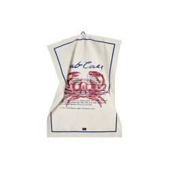 Crab Cakes-viskestykke i økologisk bomuldstwill, white/blue