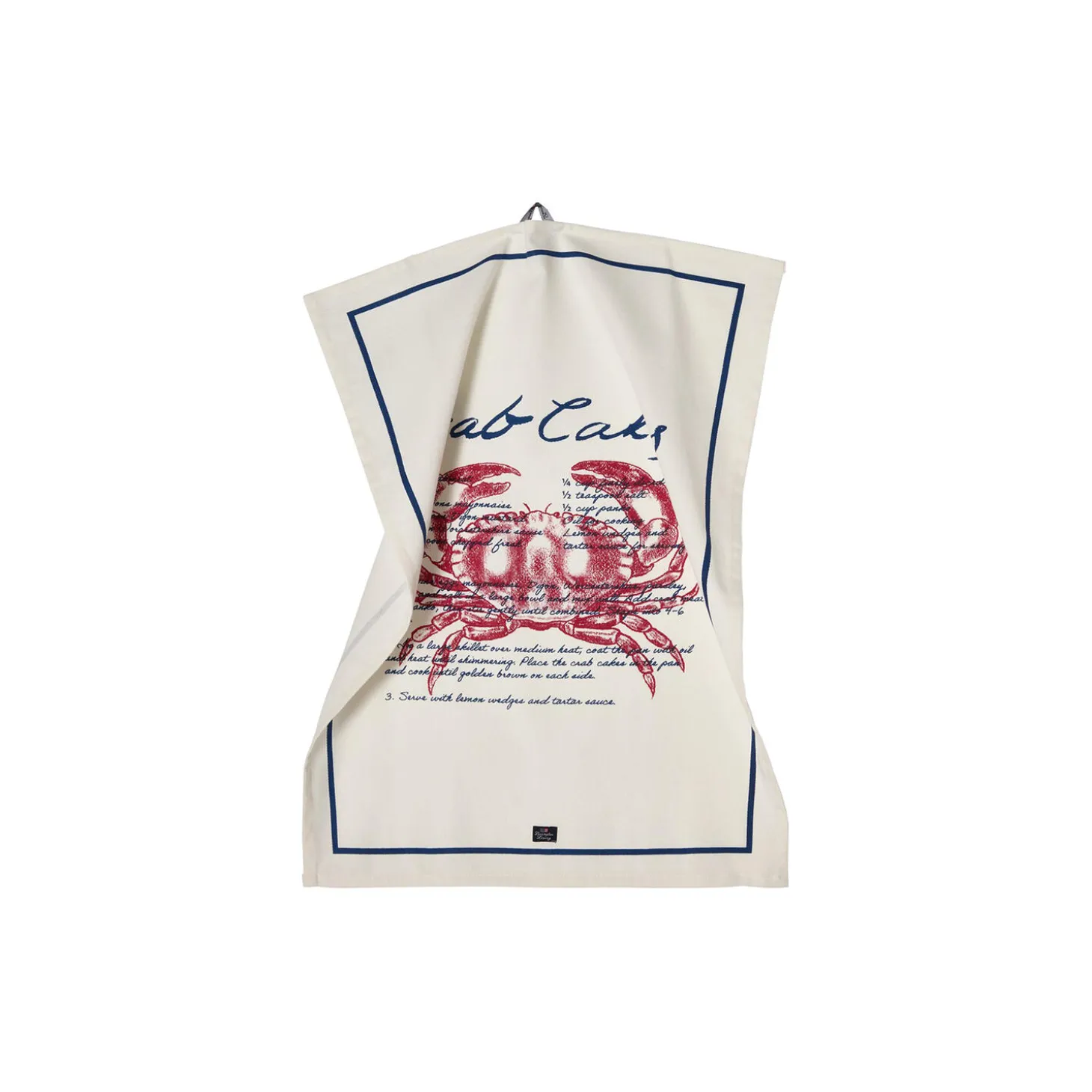 Crab Cakes-viskestykke i økologisk bomuldstwill, white/blue
