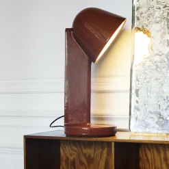 Céramique Down bordlampe, rust red
