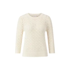 Crew-Neck Ajour Short Sleeve, pearl white